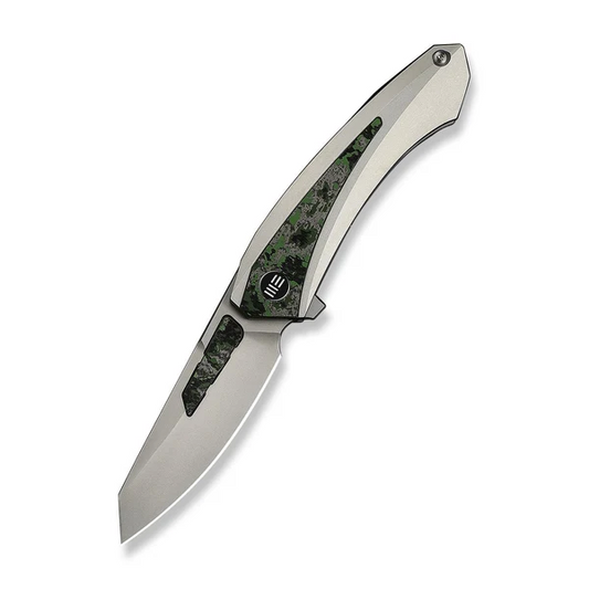WE Knife Co., Ltdโข Suisei Liner Lock WE25086-2 Black Anodized 6AL4V Titanium and Jungle Wear Fat Carbon M390 Stainless Steel Pocket Knife