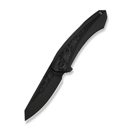 WE Knife Co., Ltdโข Suisei Liner Lock WE25086-3 Dark Graphite Anodized 6AL4V Titanium and White & Black Marble Carbon Fiber M390 Stainless Steel Pocket Knife
