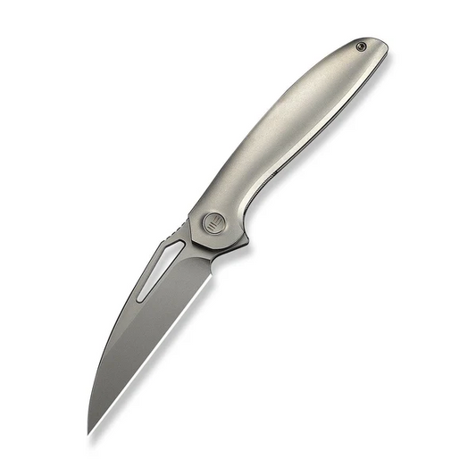 WE Knife Co., Ltdโข Tiercel Frame Lock WE26021-2 Gray 6AL4V Titanium CPM MagnaCut Stainless Steel Pocket Knife