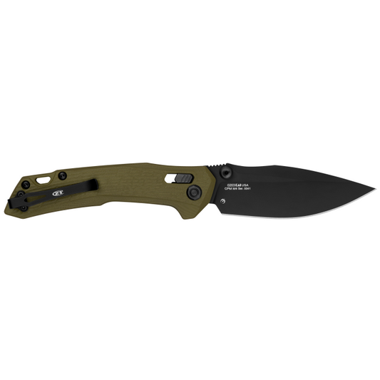 Zero Tolerance Knives™ Crossbar Lock 0203 Olive G10 CPM M4 Carbon Steel Pocket Knife