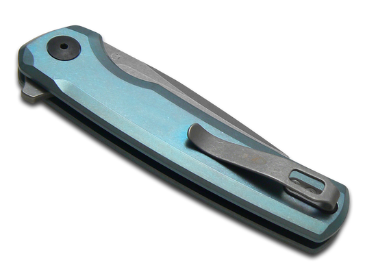 Zero Tolerance Knives™ Button Lock 0044BLU Blue Anodized Titanium CPM-S90V Stainless Steel Pocket Knife