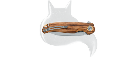 Black Fox Knives™ Argus Liner Lock BF-760 W Zebra Wood D2 Semi-Stainless Steel Pocket Knife