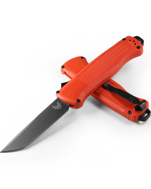 Benchmade, Inc.™ Shootout OTF 5370BK-04 Mesa Red Grivory CPM CruWear Semi-Stainless Steel Pocket Knife