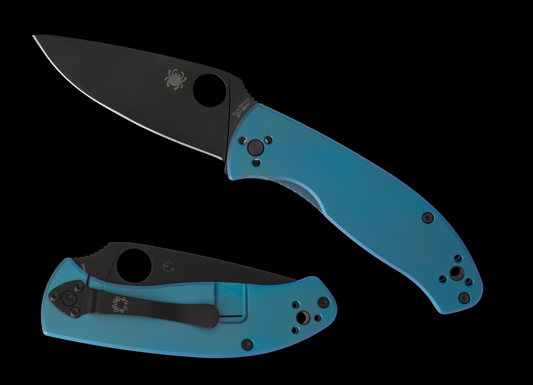 Spyderco Knives™ Tenacious R.I.L. Frame Lock C122TIBLBKP Blue Titanium 8Cr13MoV Stainless Steel Pocket Knife
