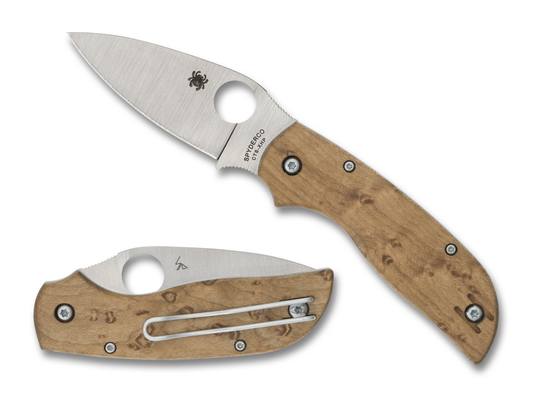Spyderco Knives™ Chaparral Slip-joint C152NLWDP Birdseye Maple Wood CTS-XHP Stainless Steel Pocket Knife