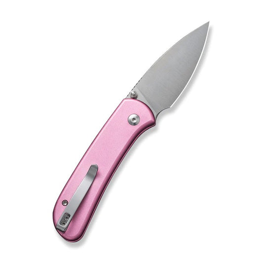 CIVIVI Knives™ Qubit Button Lock C22030E-5 Pink Aluminum 14C28N Stainless Steel Pocket Knife