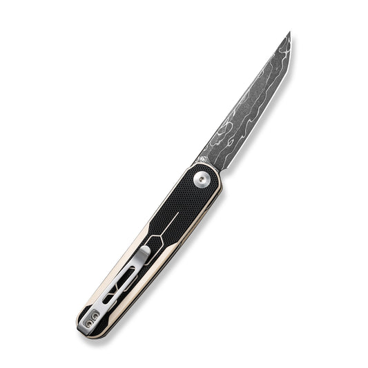 CIVIVI Knives™ Kwaiq Liner Lock C23015-DS1 Ivory & Black G10 Damascus Steel Pocket Knife