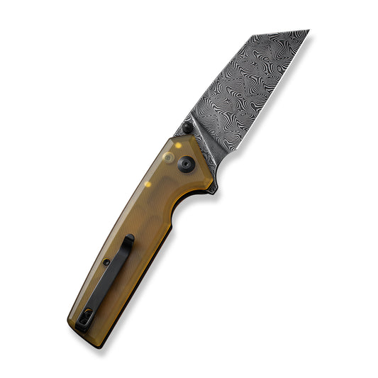 CIVIVI Knives™ Amirite Button Lock C23028-DS1 Translucent Ultem Damascus Steel Pocket Knife