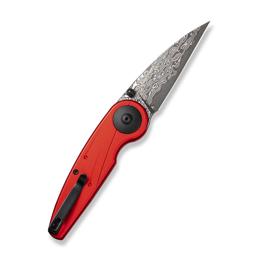 CIVIVI Knives™ Starflare Button Lock C23052-DS1 Red Aluminum Damascus Steel Pocket Knife