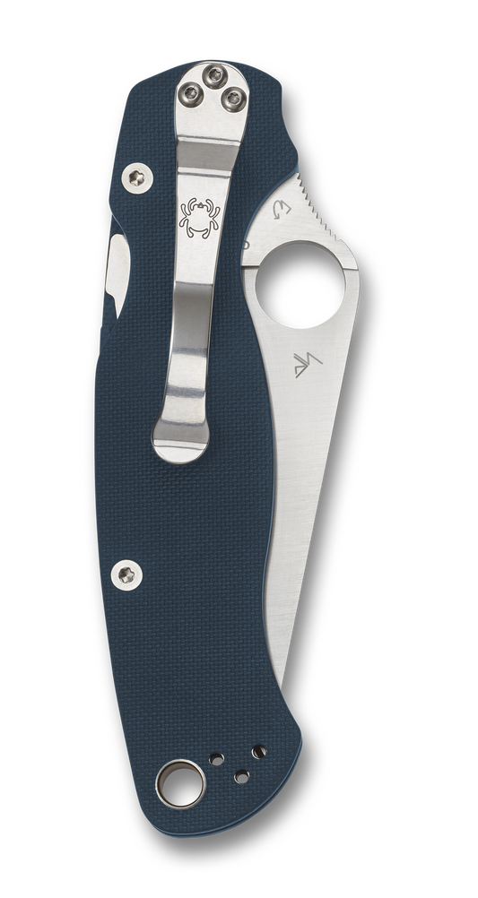 Spyderco Knives™ Para Military 2 Back Lock C81GPCBL2 Cobalt Blue G10 CPM-SPY27 Stainless Steel Pocket Knife
