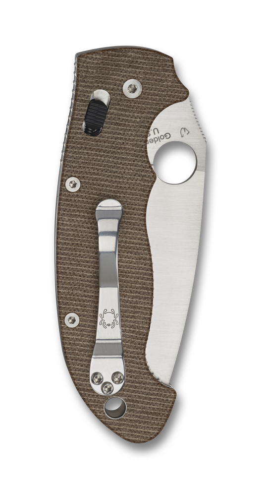 Spyderco Knives™ Manix 2 XL Bearing Lock C95MPCW2 Brown Micarta CPM-Cru-Wear Semi-Stainless Steel Pocket Knife