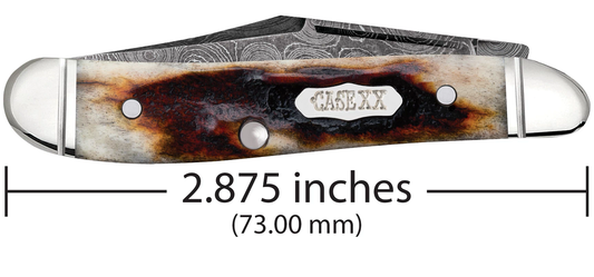 W.R. Case XX Knives Select 25th Ann 1/400 Peanut Red Deer Stag Damascus 10416 Pocket Knife