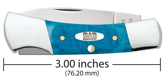 W.R. Case XX Knives Father's Day Lockback 10629 Caribbean Blue Bone Stainless Steel Pocket Knife