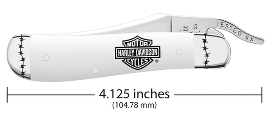 W.R. Case XX Knives Harley-Davidson Russlock 52249 White Stainless Pocket Knife