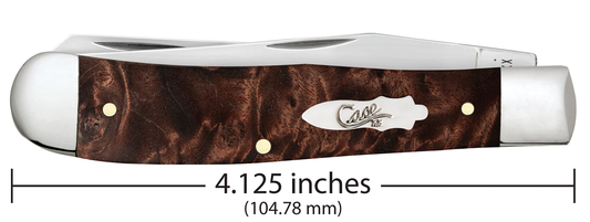 W.R. Case XX Knives Trapper 64060 Smooth Brown Maple Burl Wood Stainless Pocket Knife