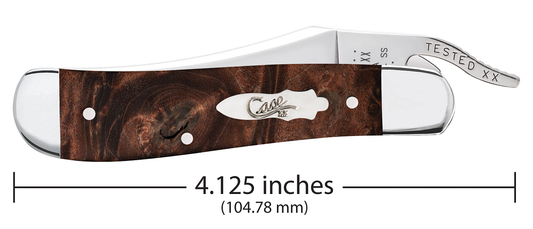 W.R. Case XX Knives Brown Maple Burl Russlock 64068 Stainless Pocket Knife
