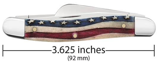 W.R. Case XX Knives Star Spangled Banner Natural Bone Stockman Stainless Pocket Knife 64136