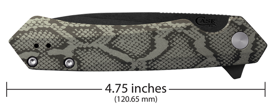 W.R. Case XX Knives 2023 Shot Show Kinzua Frame Lock 64636 OD Snake Skin Aluminum S35VN Pocket Knife