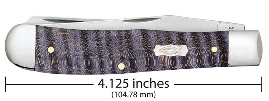 W.R. Case XX Knives Purple Curly Maple Ichthus Trapper 80540 Stainless Pocket Knife