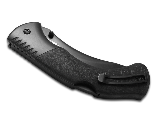 Cold Steel, Inc.โข Black Sable Lockback CS-FL-42BS Shredded Carbon Fiber XHP Stainless Steel Pocket Knife