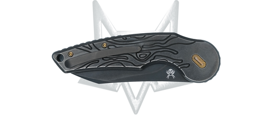 Fox Knives™ Jupiter Button Lock FX-555 TIBR Black Titanium M390 Stainless Steel Pocket Knife
