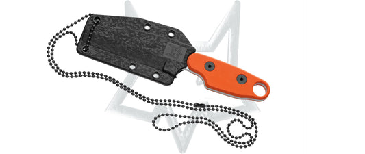 Fox Knivesโข Compso Fixed Blade Neck Knife FX-303 OR Orange G10 N690Co Stainless Steel Knife