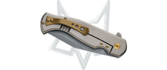 Fox Knives™ Eastwood Tiger Frame Lock FX-524 TICF Solid Titanium CPM S90V Stainless Steel Pocket Knife