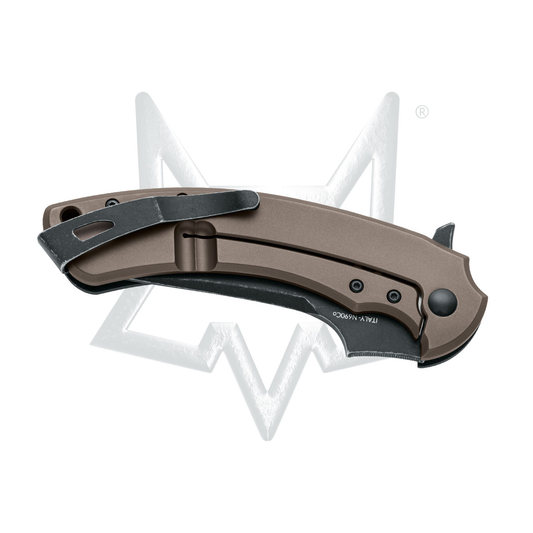 Fox Knives™ Geco Frame Lock FX-537 BR Black G10 and Bronze Titanium N690Co Stainless Steel Pocket Knife