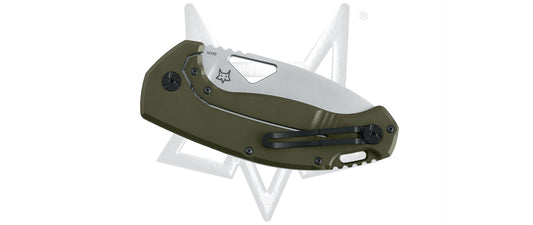 Fox Knives™ El Capitan Frame Lock SK-02 OD OD Green Anodized 7075 Aircraft Aluminum M390 Stainless Steel Pocket Knife