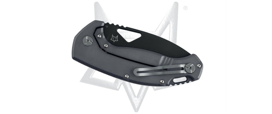 Fox Knives™ El Capitan Frame Lock SK-02 PVD Canvas Micarta and Grey 7075 Aircraft Aluminum D2 Stainless Steel Pocket Knife