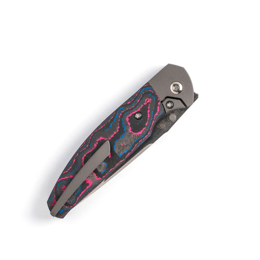 Jack Wolf Knives™ Tango TANGO-01-CC-MIAMI Miami Camo Fat Carbon Fiber S90V Stainless Steel Pocket Knife