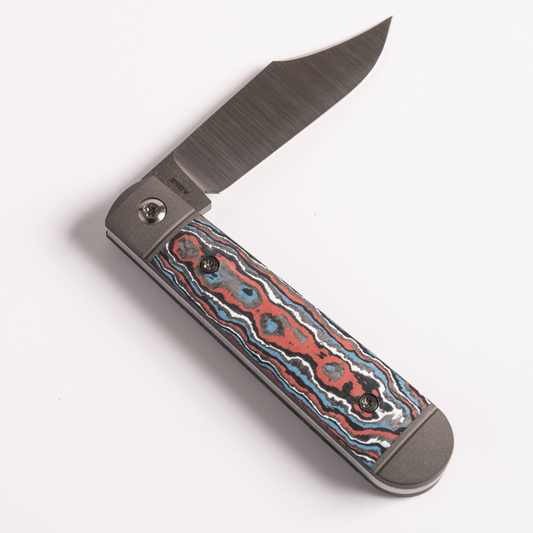 Jack Wolf Knives™ Little Bro Jack LILBR-01-FC-NEB Nebula Fat Carbon S90V Stainless Steel Pocket Knife