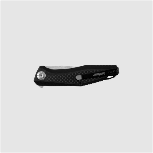 Kershaw Knivesโข Atmos Liner Lock 4037 Black Carbon Fiber and Black G10 8Cr13MoV Stainless Steel Pocket Knife