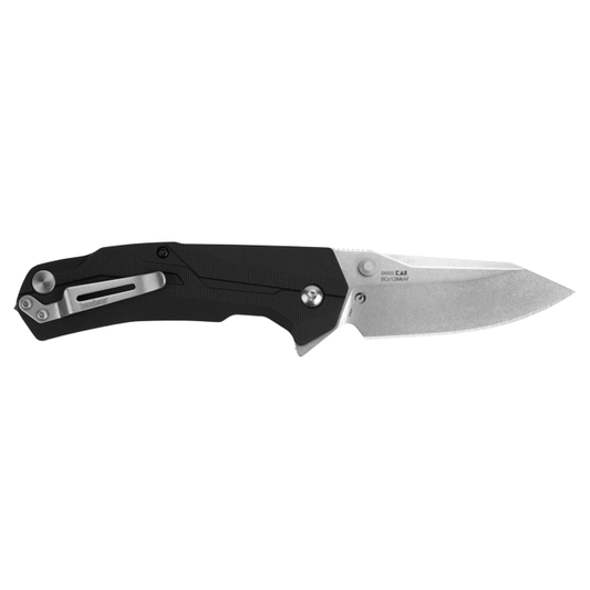 Kershaw Knivesโข Drivetrain Liner Lock 8655 Black GFN D2 Semi-Stainless Steel Pocket Knife