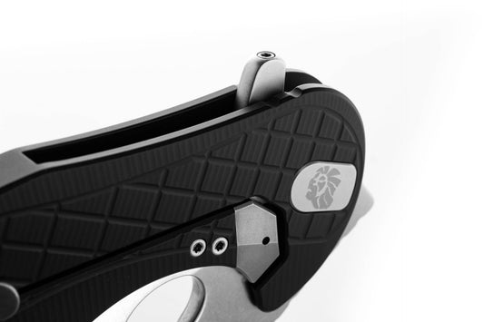 LionSteel Knives™ L.E.One Karambit Frame Lock LE1 A BS Black Aluminum CPM MagnaCut Steel Pocket Knife