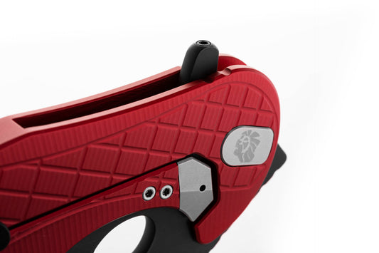 LionSteel Knives™ L.E.One Karambit Frame Lock LE1 A RB Red Aluminum CPM MagnaCut Steel Pocket Knife