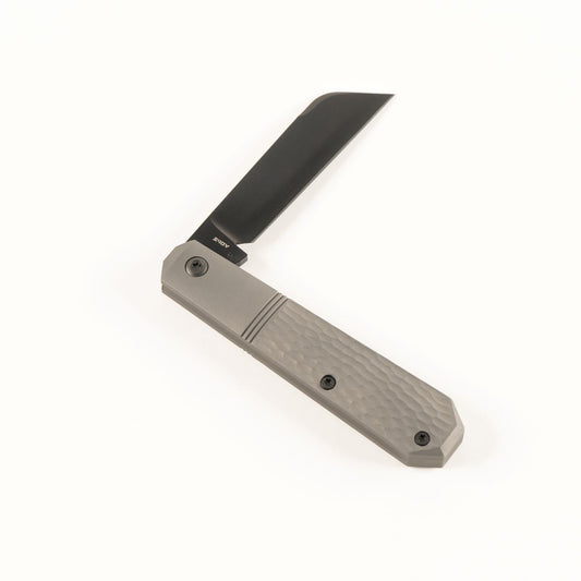 Jack Wolf Knives™ Midnight Jack MIDNI-02-TI-JIG-REV-TUX Dark Blasted 6al/4v Titanium S90V Stainless Steel Pocket Knife