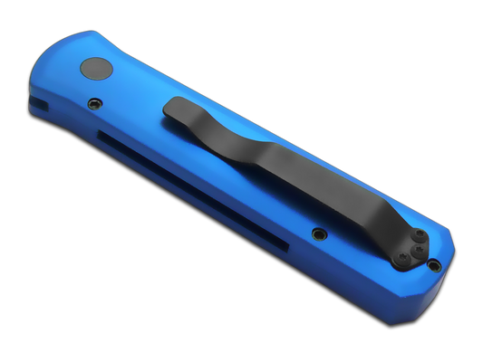 Pro-Tech Knives, LLC™ Godson Auto 721-BLUE Blue 6061-T6 Aluminum 154CM Stainless Steel Pocket Knife