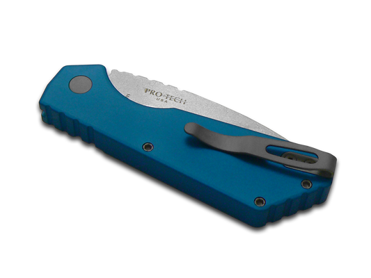 Pro-Tech Knives, LLC™ PT Plus Auto PT201-BLUE Blue Aluminum Magnacut Stainless Steel Pocket Knife