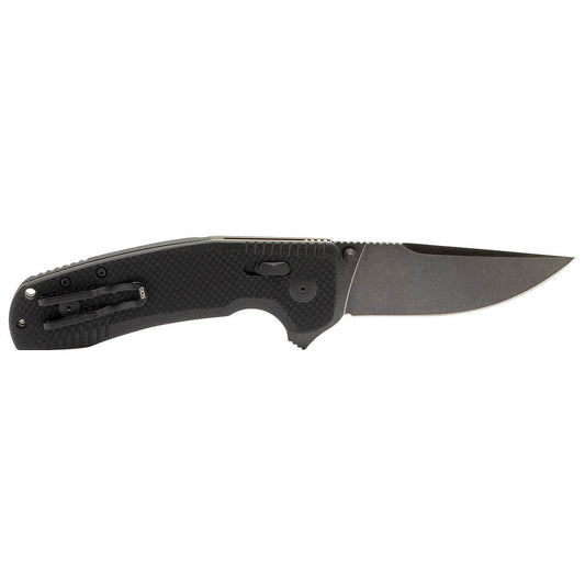 SOG Specialty Knivesโข SOG-TAC XR Crossbar Lock 12-38-07-41 Black-out G-10 CRYO D2 Semi-Stainless Steel Pocket Knife