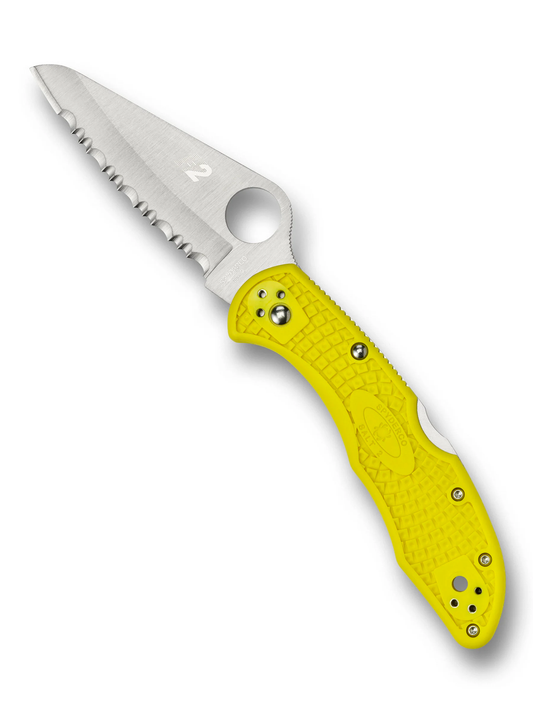 Spyderco Knives™ Salt 2 Lockback C88SYL2 Yellow Fiberglass Reinforced Nylon H2 Stainless Steel Pocket Knife
