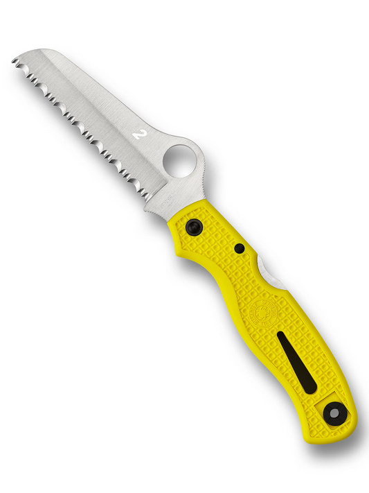 Spyderco Knives™ Atlantic Lockback C89SYL Yellow Fiberglass Reinforced Nylon H2 Stainless Steel Pocket Knife