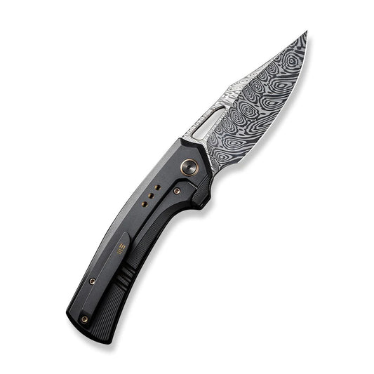 WE Knife Co., Ltd™ Nefaris Frame Lock WE22040F-DS1 Red, White & Blue Fat Carbon and Black Titanium Damasteel Pocket Knife