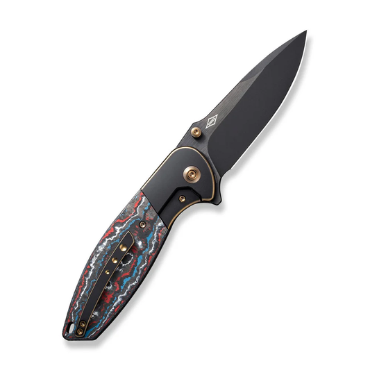 WE Knife Co., Ltd™ Nitro OG Frame Lock WE23035-4 Black Titanium and Nebula Fat Carbon Fiber CPM 20CV Stainless Steel Pocket Knife
