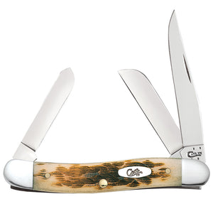 W.R. Case XX Knives Jigged Amber Bone Stockman Stainless Pocket Knife 00042