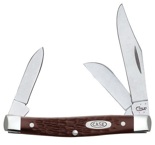 W.R. Case XX Knives Jigged Brown Synthetic Stockman Stainless Pocket Knife 00106