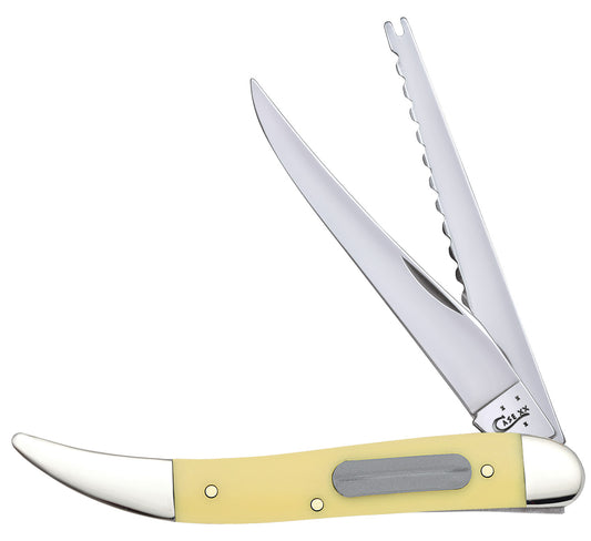 W.R. Case XX Knives High-visibility Yellow Delrin Fishing Stainless Pocket Knife 00120