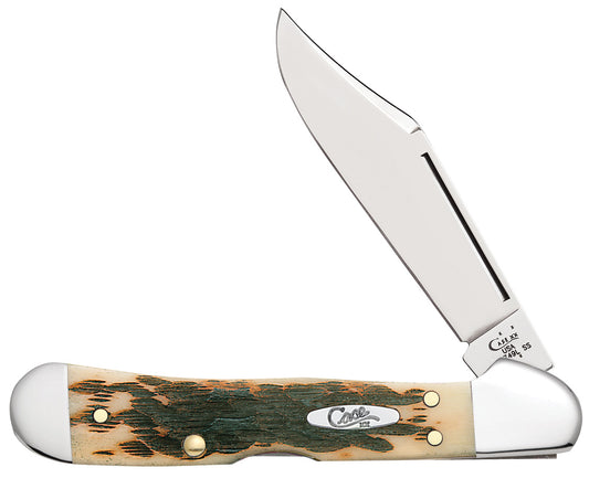 W.R. Case XX Knives Jigged Amber Bone Mini Copperlock Stainless Pocket Knife 00133