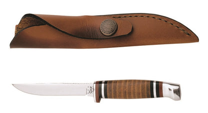 W.R. Case XX Knives Polished Leather Small Fixed Blade Hunter Stainless 00379