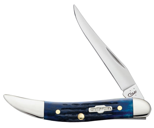 W.R. Case XX Knives Jigged Navy Blue Bone Toothpick Stainless Pocket Knife 02804